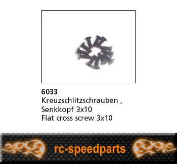 6033 - Kreuzschlitzschraube Senkkopf 3x10