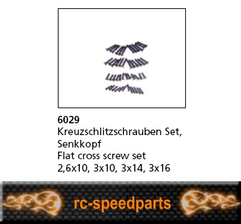 6029 - Kreuzschlitzschrauben Set 2,6x10  3x10  3x14  3x16