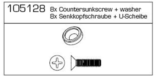 105128 - 4 x Senkkopfschrauben + U-Scheibe