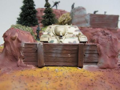 Diorama 1:72 Jagdpanzer IV Normandie in Stellung (handgebaut)
