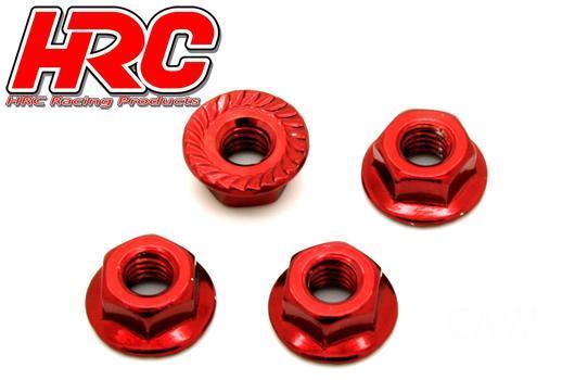 HRC1052RE - Radmutter rot mit Flansch 4Stck