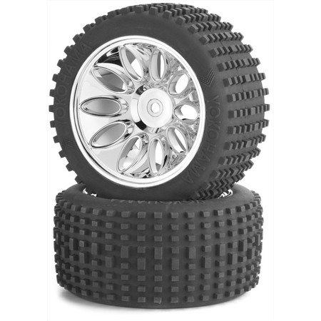 Artikel Bild: 500900072 - Truggy Reifen auf Chromfelge Carson 2 Stck