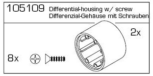 Artikel Bild: 105109 - Differential-Gehäuse mit Schrauben