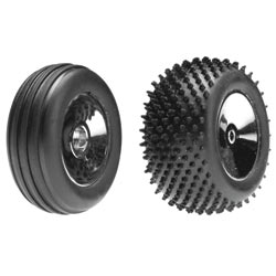 Artikel Bild: LOSB1570 - Front+Rear Wheels + Tires, Chrome