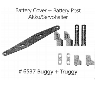 Artikel Bild: 6537 - Akku und Servohalter Buggy + Truggy 2013