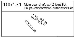 105131 - Haupt-Getriebewelle + Mitnehmer Set