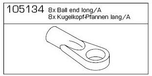 105134 - 8 x Kugelkopf-Pfannen lang A