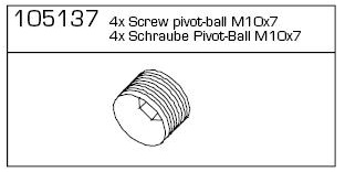 105137 - 4 x Schrauben Pivot-Ball M 10x7
