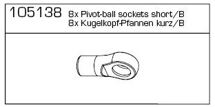 105138 - 8 x Kugelkopf-Pfannen kurz B