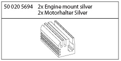 205694 - 2x Motorhalter silber