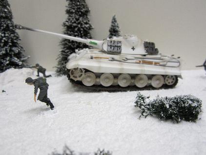 Diorama 1:72 Königstiger Winter (handgebaut)