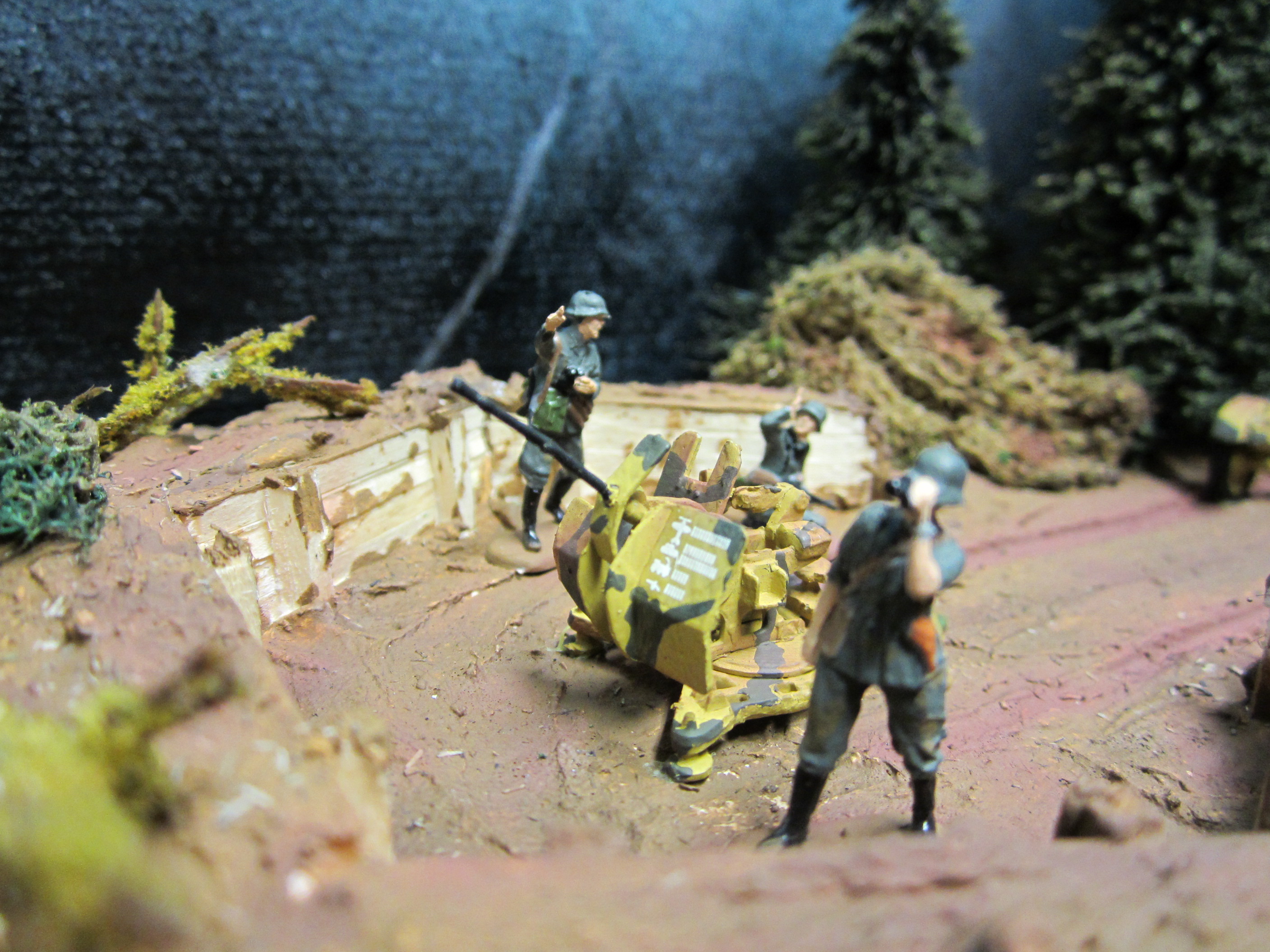 Diorama 1:72 Flak 38 Stellung Russland (handgebaut)