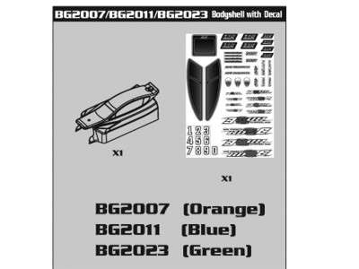 BG2007 - Bodyshell with Decal (orange)