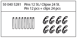 Artikel-Bild-405281 - Pins 12Stck + Clipse 24Stck