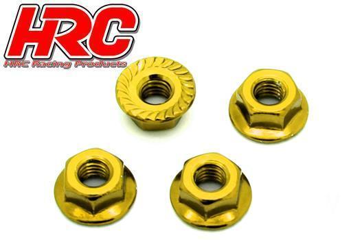 HRC1052GD - Radmutter gold mit Flansch 4Stck