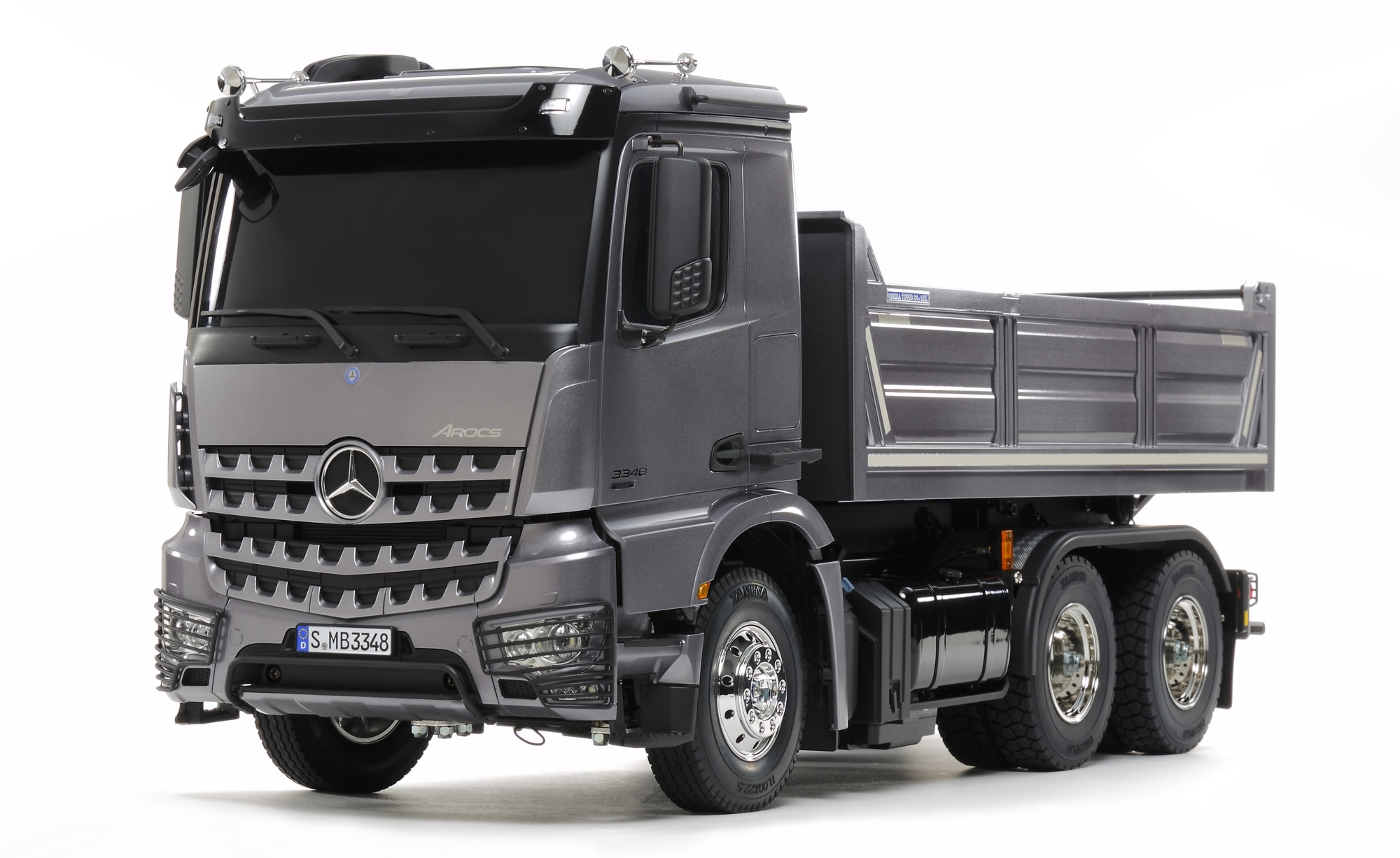 Artikel-Bild-56357 Tamiya Actros 3348 Hinterkipper Bausatz