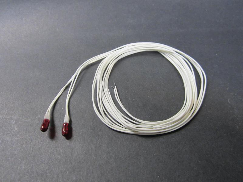 ro1669 Glühlampen rot 6V D3 mm 2 Stück 80cm Kabel